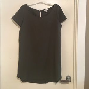 Dark olive mini dress with zippers up the side!